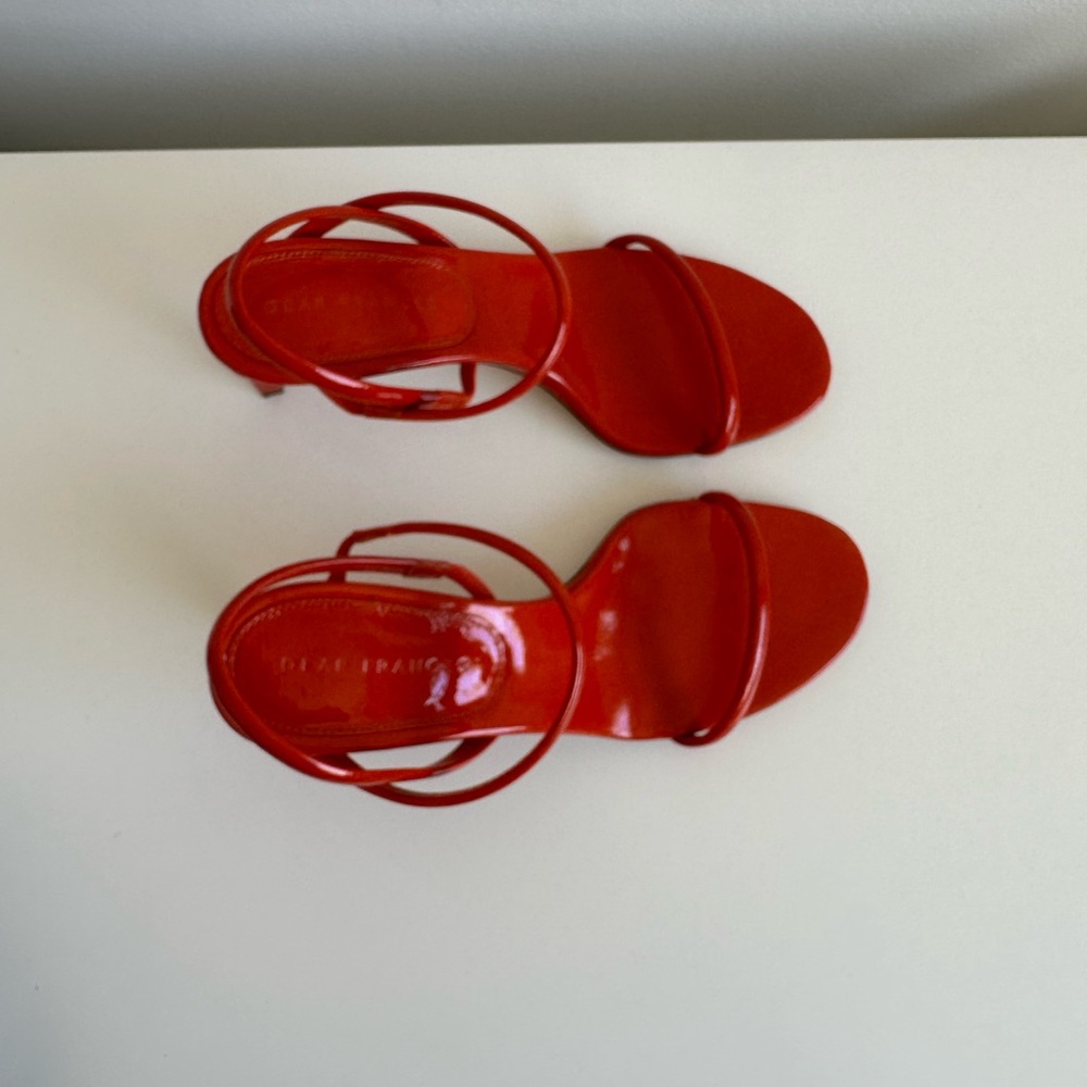 Dear Frances tomato red dash sandals strappy heels - Picture 2 of 9